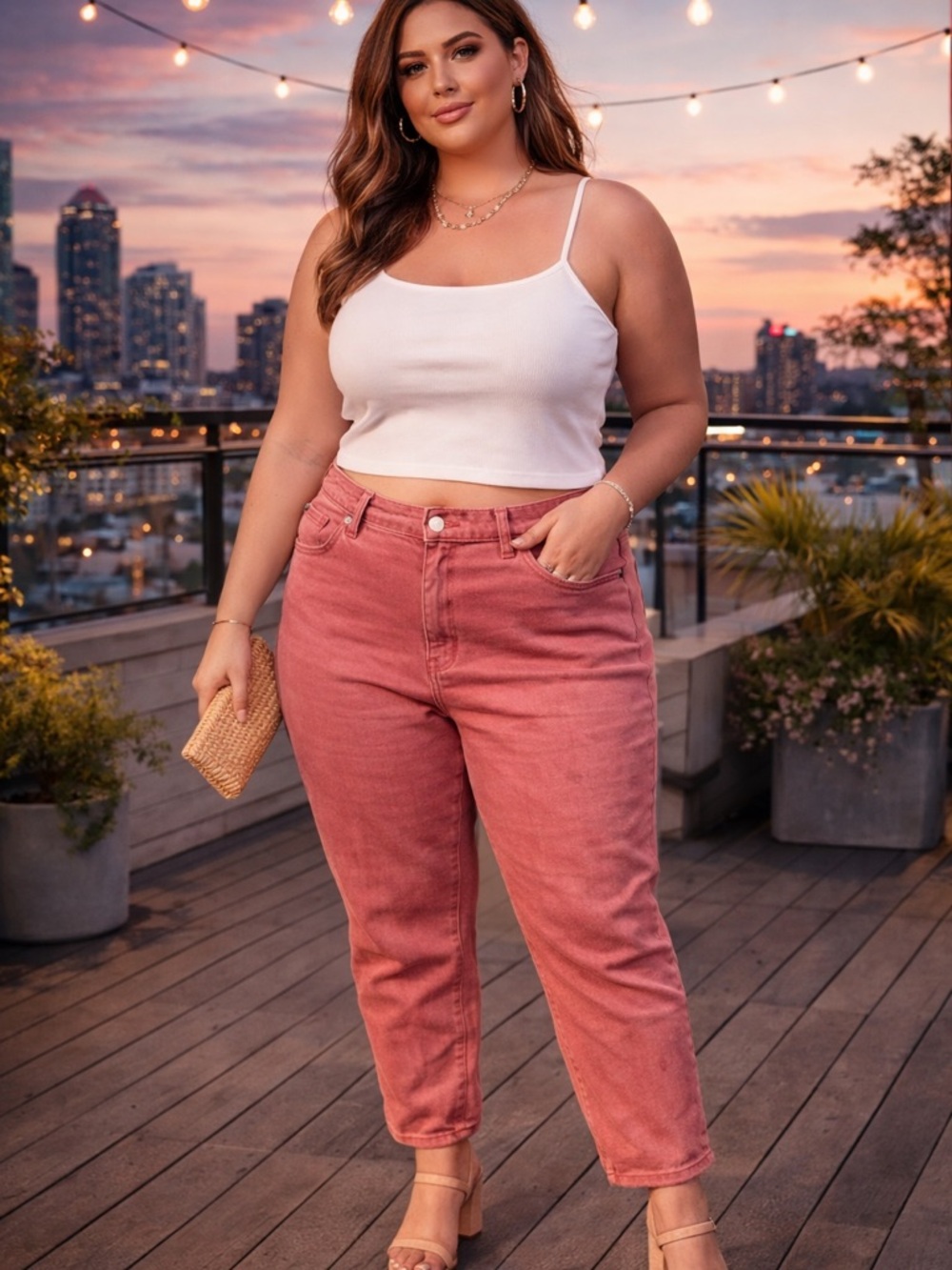 Sonoma Women's Girlfriend Jeans Rust Pink